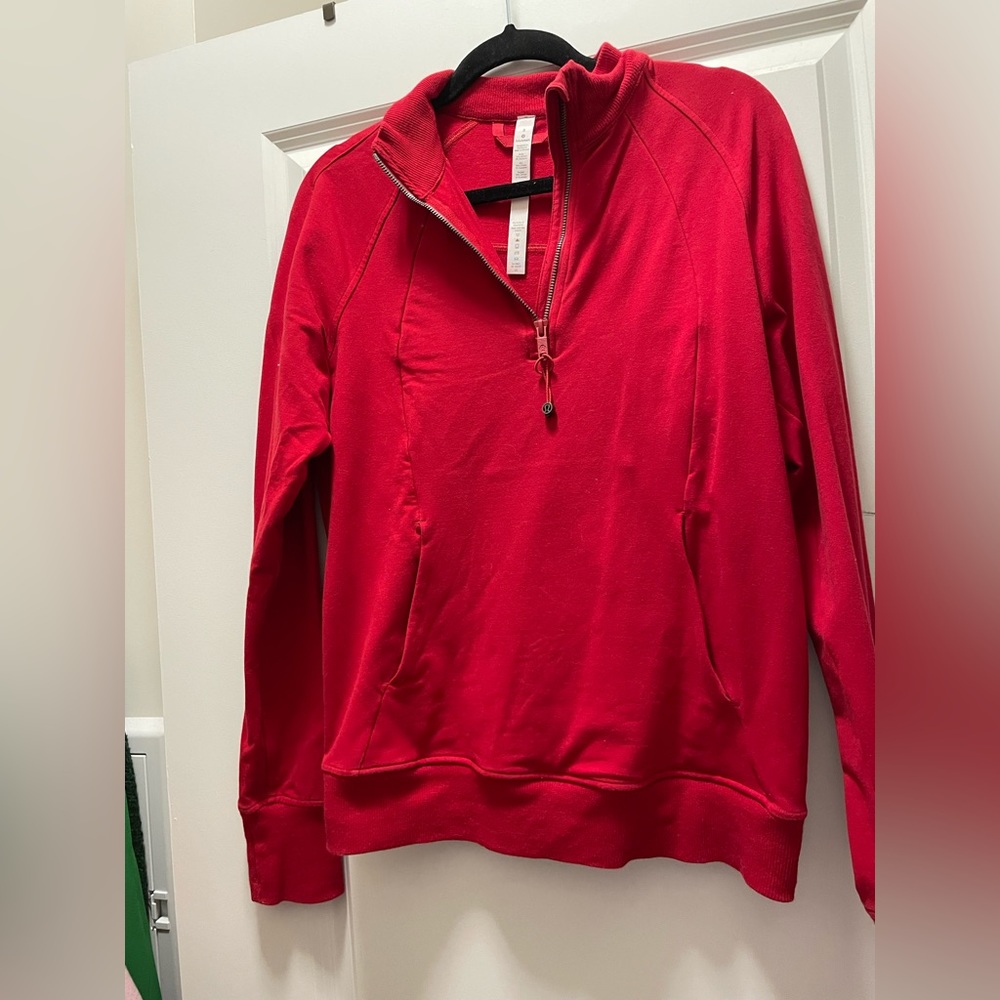 Lululemon Red Scuba Quarter Zip